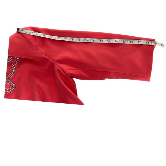 ASHRO Coral Pink Peplum Pencil Skirt Suit Rhinestone Y2K Formal Wedding Size 16 - Picture 11 of 16